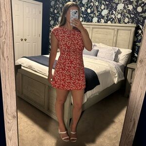 SHEIN Cap Sleeve Floral Dress